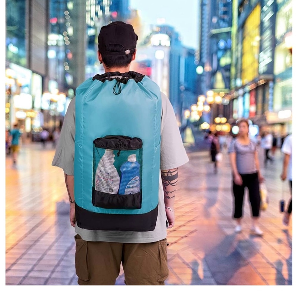 Kalidi Blue and Black Backpack for Laundry - Picture 3 of 6